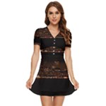 San Fransisco Usa California Water V-Neck High Waist Chiffon Mini Dress