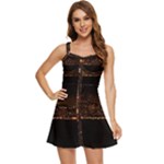 San Fransisco Usa California Water Ruffle Edge Bra Cup Chiffon Mini Dress