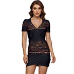 San Fransisco Usa California Water Low Cut Cap Sleeve Mini Dress