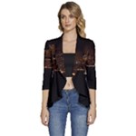 San Fransisco Usa California Water Women s 3/4 Sleeve Ruffle Edge Open Front Jacket