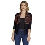 San Fransisco Usa California Water Women s Draped Front 3/4 Sleeve Shawl Collar Jacket