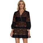 San Fransisco Usa California Water V-Neck Placket Mini Dress