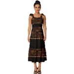 San Fransisco Usa California Water Tie-Strap Tiered Midi Chiffon Dress