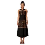 San Fransisco Usa California Water Sleeveless Cross Front Cocktail Midi Chiffon Dress
