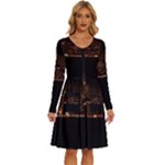 San Fransisco Usa California Water Long Sleeve Dress With Pocket
