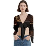San Fransisco Usa California Water Trumpet Sleeve Cropped Top