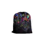 Grunge Paint Splatter Splash Ink Drawstring Pouch (Small)