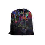 Grunge Paint Splatter Splash Ink Drawstring Pouch (Large)