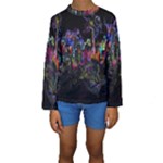 Grunge Paint Splatter Splash Ink Kids  Long Sleeve Swimwear