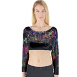 Grunge Paint Splatter Splash Ink Long Sleeve Crop Top