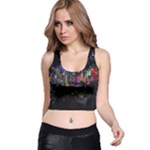 Grunge Paint Splatter Splash Ink Racer Back Crop Top