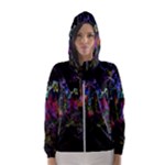 Grunge Paint Splatter Splash Ink Women s Hooded Windbreaker