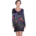 Grunge Paint Splatter Splash Ink Long Sleeve Nightdress
