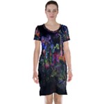 Grunge Paint Splatter Splash Ink Short Sleeve Nightdress