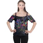 Grunge Paint Splatter Splash Ink Cutout Shoulder T-Shirt