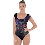 Grunge Paint Splatter Splash Ink Short Sleeve Leotard 