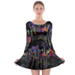 Grunge Paint Splatter Splash Ink Long Sleeve Skater Dress