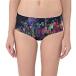 Grunge Paint Splatter Splash Ink Mid-Waist Bikini Bottoms