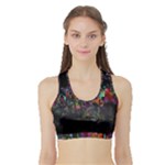 Grunge Paint Splatter Splash Ink Sports Bra with Border