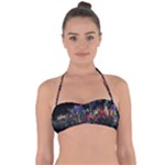 Grunge Paint Splatter Splash Ink Tie Back Bikini Top