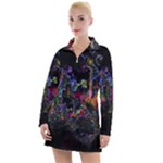 Grunge Paint Splatter Splash Ink Women s Long Sleeve Casual Dress