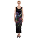 Grunge Paint Splatter Splash Ink Fitted Maxi Dress