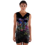 Grunge Paint Splatter Splash Ink Wrap Front Bodycon Dress