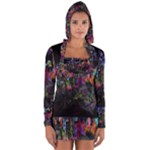 Grunge Paint Splatter Splash Ink Long Sleeve Hooded T-shirt