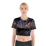 Grunge Paint Splatter Splash Ink Cotton Crop Top