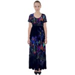 Grunge Paint Splatter Splash Ink High Waist Short Sleeve Maxi Dress