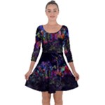 Grunge Paint Splatter Splash Ink Quarter Sleeve Skater Dress