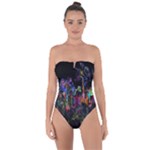 Grunge Paint Splatter Splash Ink Tie Back One Piece Swimsuit