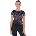 Grunge Paint Splatter Splash Ink Short Sleeve Sports Top 