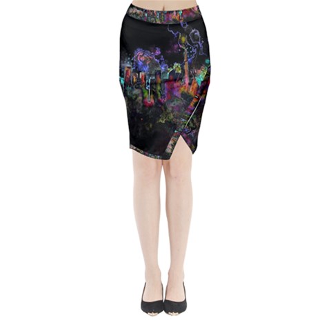 Grunge Paint Splatter Splash Ink Midi Wrap Pencil Skirt from ArtsNow.com