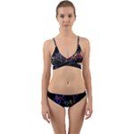 Grunge Paint Splatter Splash Ink Wrap Around Bikini Set