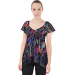 Grunge Paint Splatter Splash Ink Lace Front Dolly Top