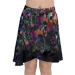 Grunge Paint Splatter Splash Ink Chiffon Wrap Front Skirt