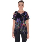 Grunge Paint Splatter Splash Ink Cut Out Side Drop T-Shirt