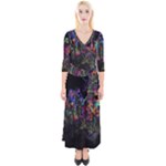 Grunge Paint Splatter Splash Ink Quarter Sleeve Wrap Maxi Dress