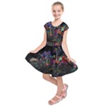 Grunge Paint Splatter Splash Ink Kids  Short Sleeve Dress
