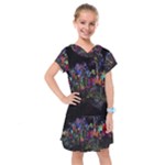 Grunge Paint Splatter Splash Ink Kids  Drop Waist Dress