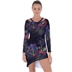 Grunge Paint Splatter Splash Ink Asymmetric Cut-Out Shift Dress