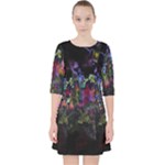 Grunge Paint Splatter Splash Ink Quarter Sleeve Pocket Dress