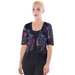 Grunge Paint Splatter Splash Ink Cropped Button Cardigan