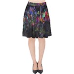Grunge Paint Splatter Splash Ink Velvet High Waist Skirt
