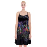 Grunge Paint Splatter Splash Ink Spaghetti Strap Velvet Dress