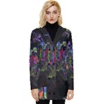 Grunge Paint Splatter Splash Ink Button Up Hooded Coat 