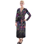 Grunge Paint Splatter Splash Ink Velvet Maxi Wrap Dress