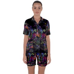 Satin Short Sleeve Pajamas Set 