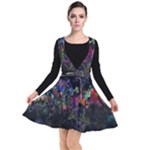 Grunge Paint Splatter Splash Ink Plunge Pinafore Dress